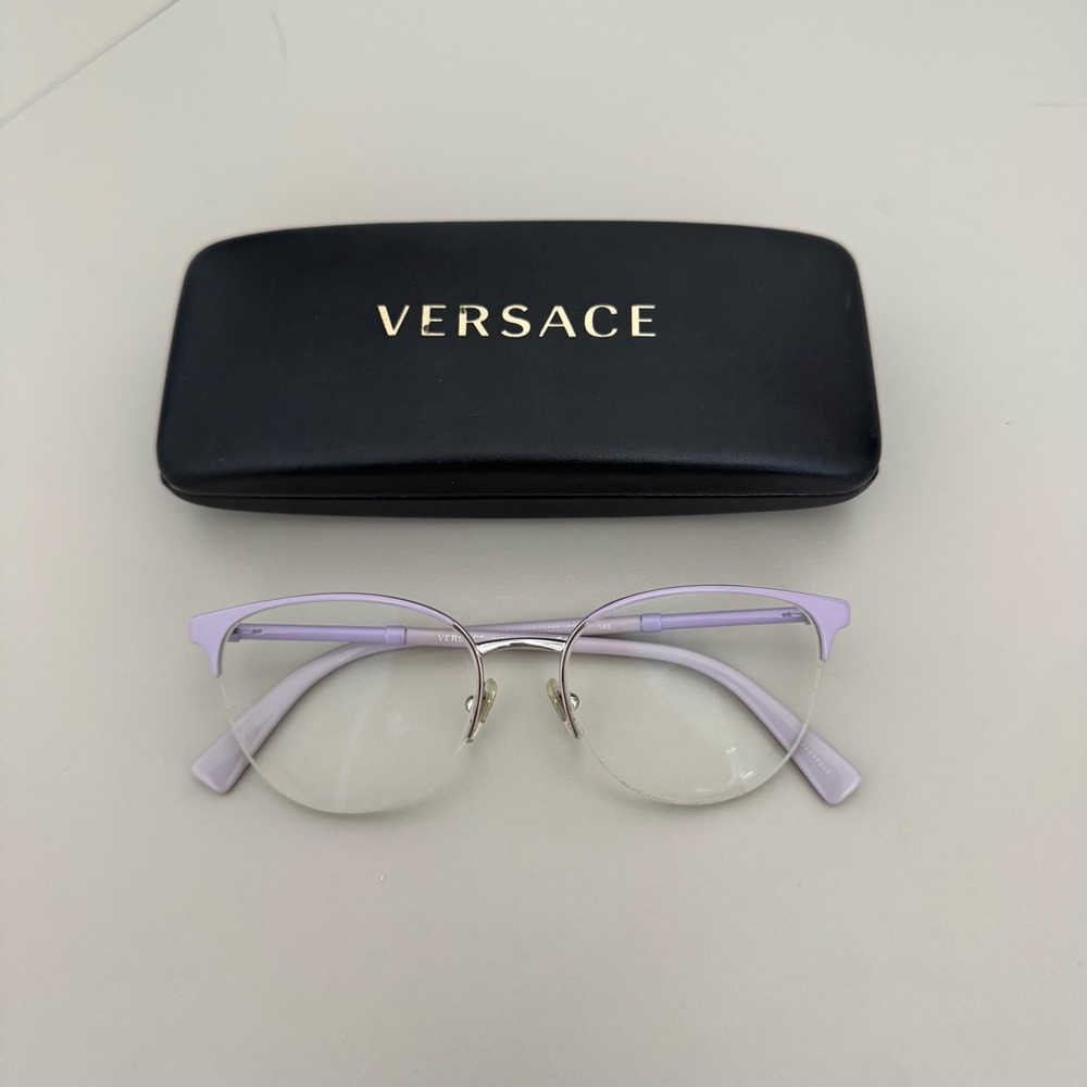 Versace Eyeglasses VE 1247 1000 Lilac/Silver